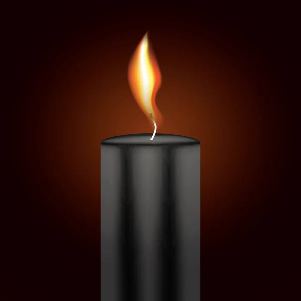 Black Candle Flame. — Stock Vector