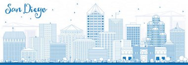 Anahat San Diego manzarası ile mavi binalar.