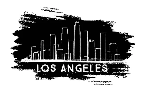 Los Angeles Skyline van silhouet. Hand getrokken schets. — Stockvector