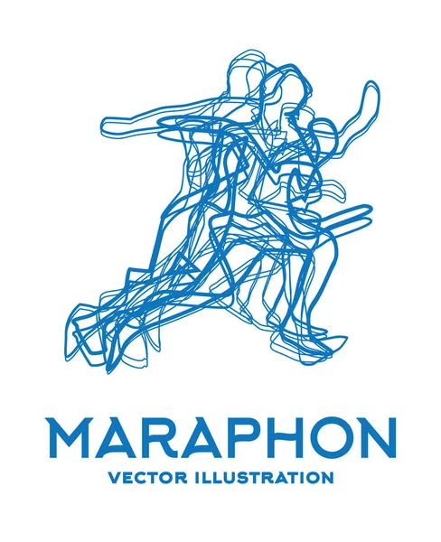 Corriendo gente. Concepto de maratón . — Archivo Imágenes Vectoriales