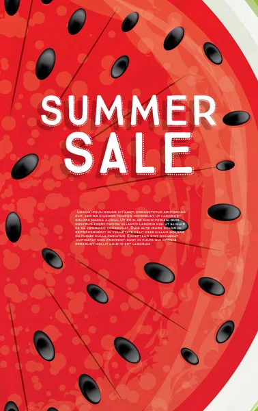 Sommerschlussverkauf Banner mit Wassermelone Hintergrund. — Stockvektor