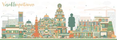 Soyut Visakhapatnam manzarası renkli binalar.