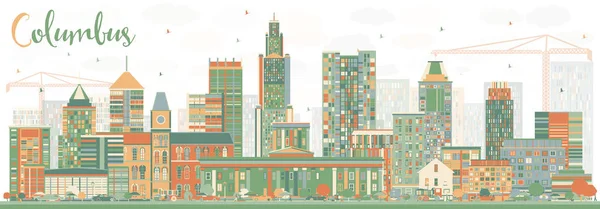 Abstracte Columbus Skyline met kleur gebouwen. — Stockvector