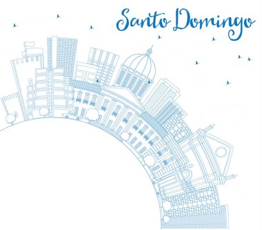 Anahat Santo Domingo Skyline mavi binalar ve kopya alanı