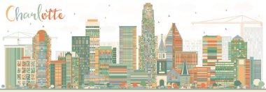 Renk binaları ile soyut Charlotte manzarası.