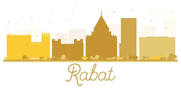 Rabat City skyline gouden silhouet. — Stockvector