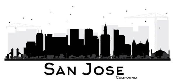 San Jose California City skyline black and white silhouette. — Stock Vector