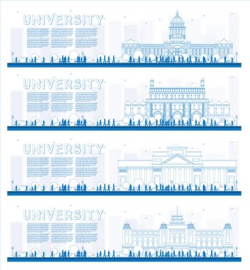 Üniversitesi Eğitim afiş kümesi anahat.