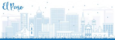 Anahat El Paso manzarası ile mavi binalar.