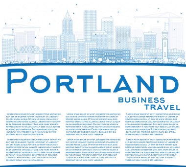 Anahat Portland manzarası ile mavi binalar ve kopya alanı.