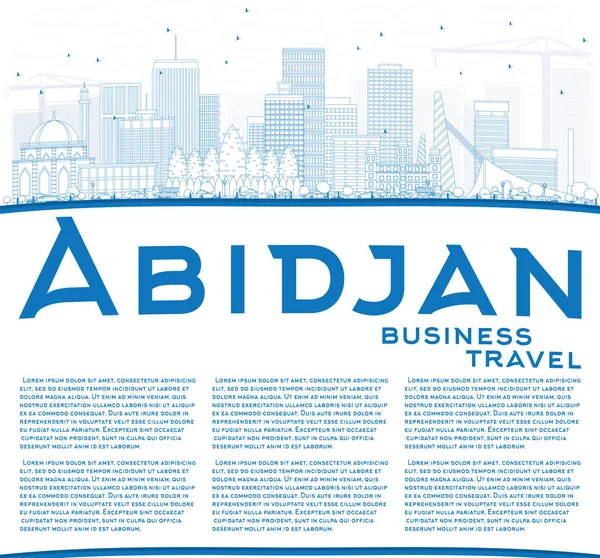 Anahat Abidjan manzarası ile mavi binalar ve kopya alanı.