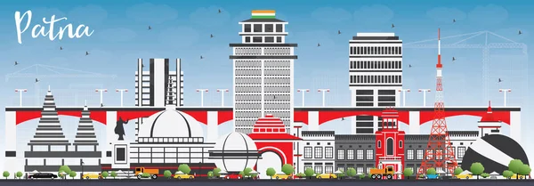 Patna Skyline con edificios grises y cielo azul . — Vector de stock