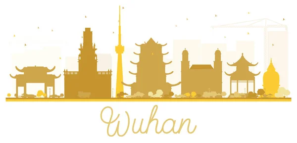 Wuhan City skyline silueta dorada . — Vector de stock