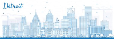 Anahat Detroit Skyline mavi binalar.