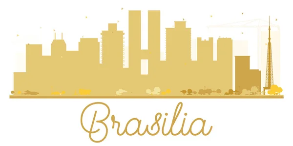 Brasilia City skyline golden silhouette. — Stock Vector