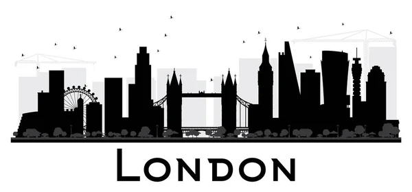 London City Panorama černou a bílou siluetu. — Stockový vektor