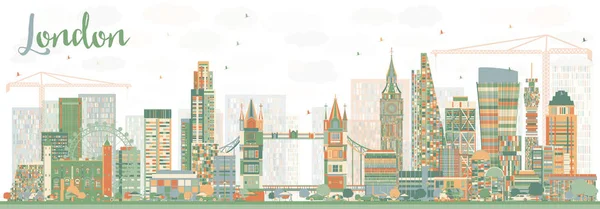 Abstracto horizonte de Londres con edificios de color . — Archivo Imágenes Vectoriales