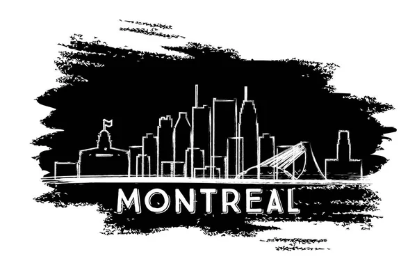 Montréal Skyline Silhouette. Schizzo disegnato a mano . — Vettoriale Stock