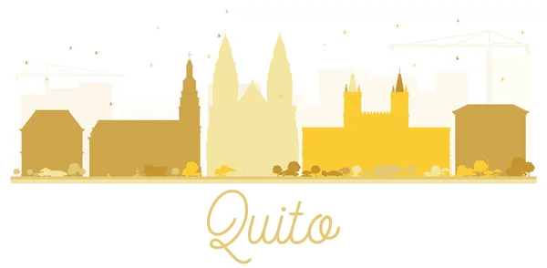 Cidade de Quito skyline silhueta dourada . — Vetor de Stock