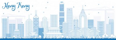 Anahat Hong Kong Skyline mavi binalar.