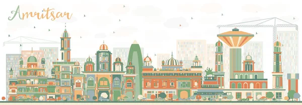 Αφηρημένη Αμριτσάρ Skyline με χρώμα κτίρια. — Διανυσματικό Αρχείο