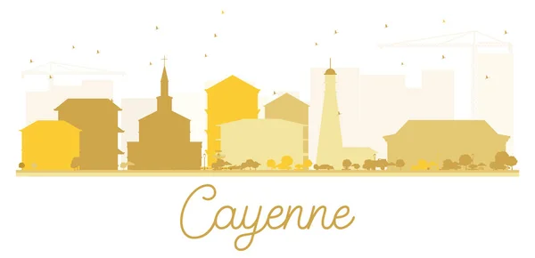 Cayenne City Panorama zlatá silueta. — Stockový vektor