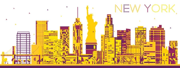 Abstraktní New York Skyline s barvou budov. — Stockový vektor