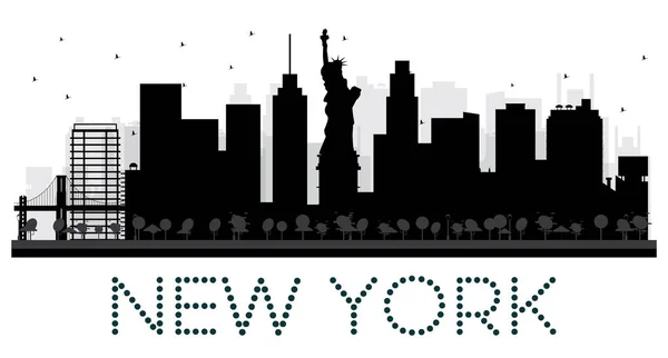 New York silhouette skyline noir et blanc . — Image vectorielle