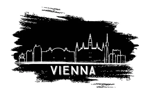Vienna Skyline siluett. Hand ritad skiss. — Stock vektor