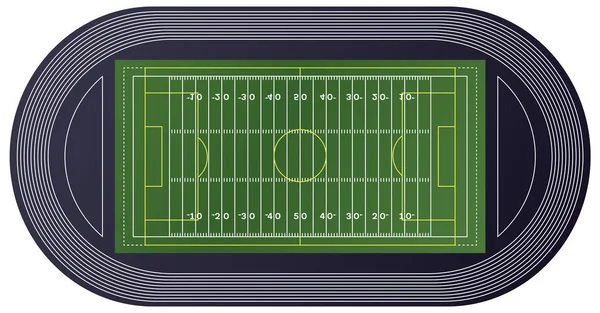 Вид на футбольное поле . — стоковый вектор