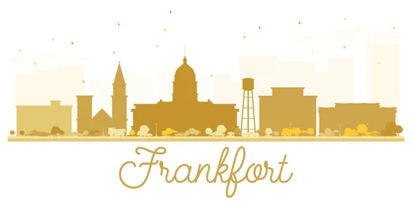 Línea del horizonte Frankfort City silueta dorada. Ilustración vectorial . — Archivo Imágenes Vectoriales