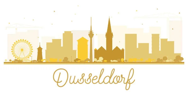 Dusseldorf City skyline gyllene siluett. — Stock vektor