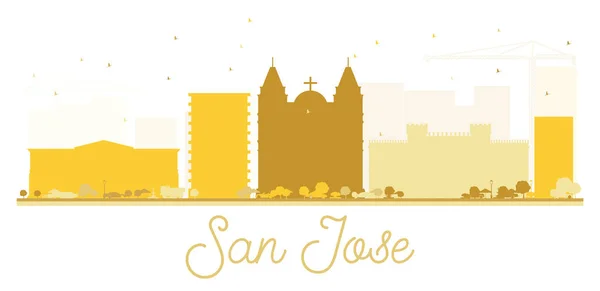 San Jose City skyline golden silhouette. — Stock Vector