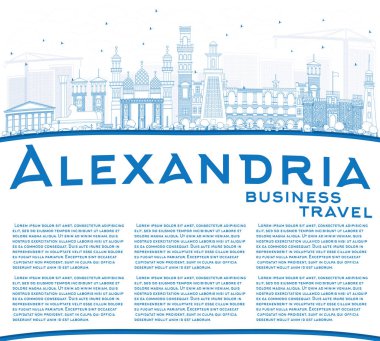 Anahat Alexandria manzarası ile mavi binalar ve kopya alanı.