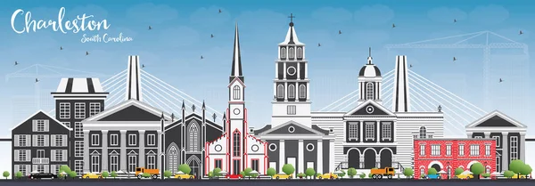 Charleston Güney Carolina manzarası gri binalar ve mavi s