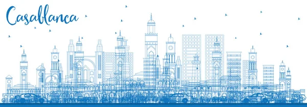 Anahat Casablanca manzarası ile mavi binalar.