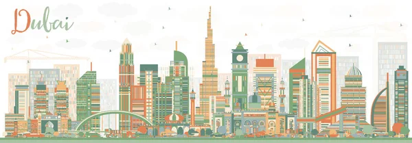 Анотація Дубаї ОАЕ Skyline з колір будівель. — стоковий вектор