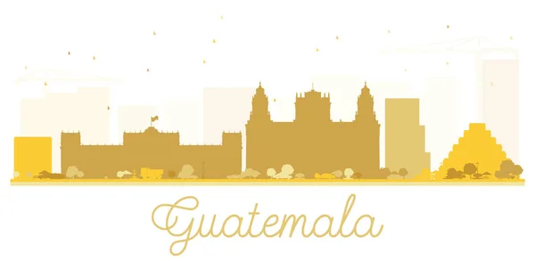 Città del Guatemala skyline silhouette dorata . — Vettoriale Stock