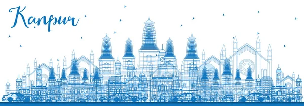 Контур Канпур горизонт з будинки Blue. — стоковий вектор