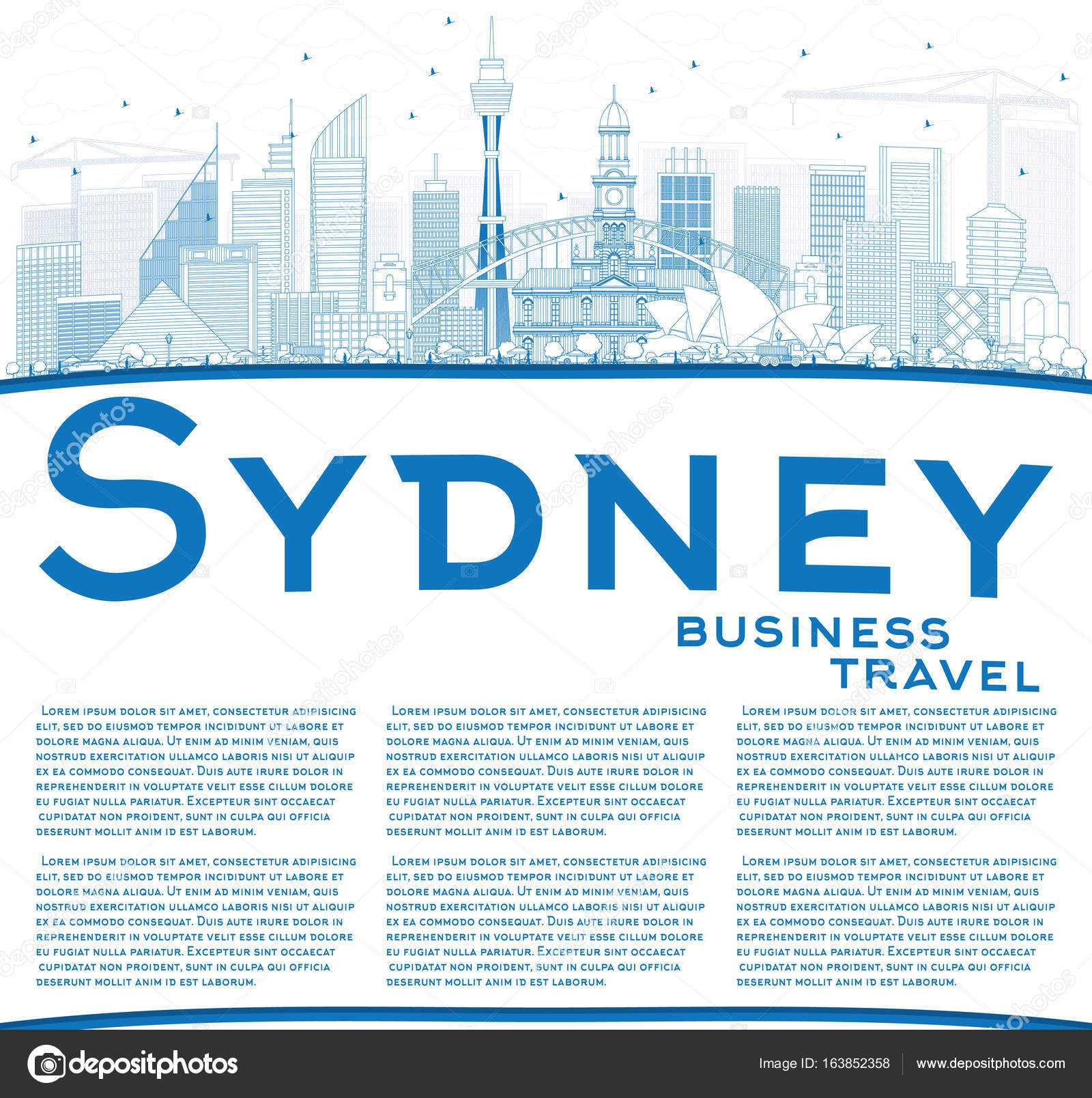 depositphotos_163852358 stock illustration outline sydney australia skyline with