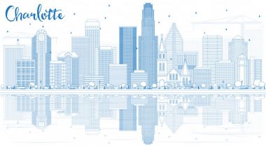 Anahat Charlotte manzarası ile mavi binalar ve yansımalar.