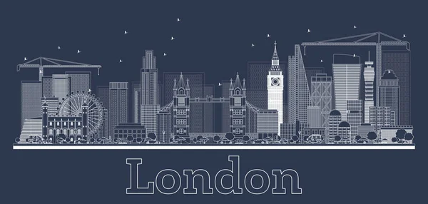 Panoramę Londynu konspektu z nowoczesnych budynków. — Wektor stockowy