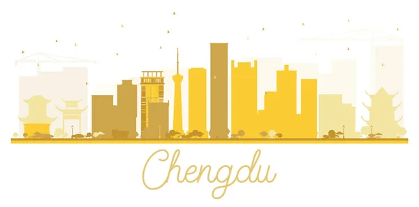 Ciudad de Chengdu skyline silueta dorada . — Vector de stock