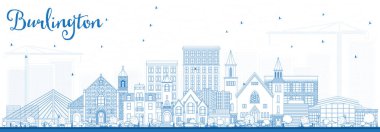 Anahat Burlington Iowa manzarası ile mavi binalar.