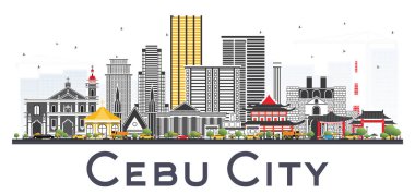 Cebu City, Filipinler manzarası ile gri Wh izole binalar