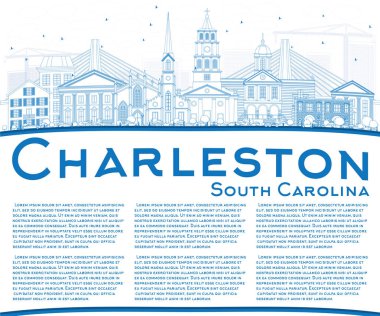 Anahat Charleston Güney Carolina manzarası mavi binaları ile bir