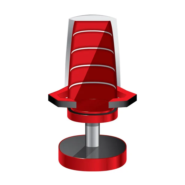 Rode stoel geïsoleerd op witte achtergrond. — Stockvector