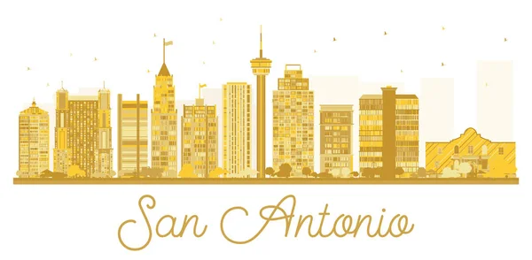 San Antonio şehir manzarası altın siluet. — Stok Vektör