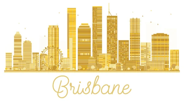 Brisbane City skyline silueta dorada . — Archivo Imágenes Vectoriales
