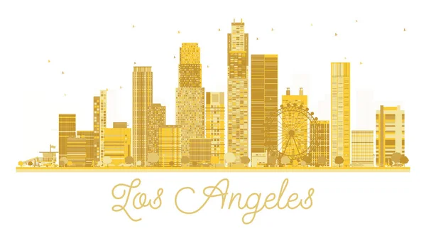 Los Angeles City skyline gouden silhouet. — Stockvector